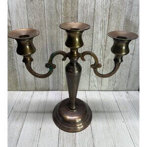 Vtg Solid Brass Century Candelabra Candlestick Holder Art Nouveau 11'' Tall